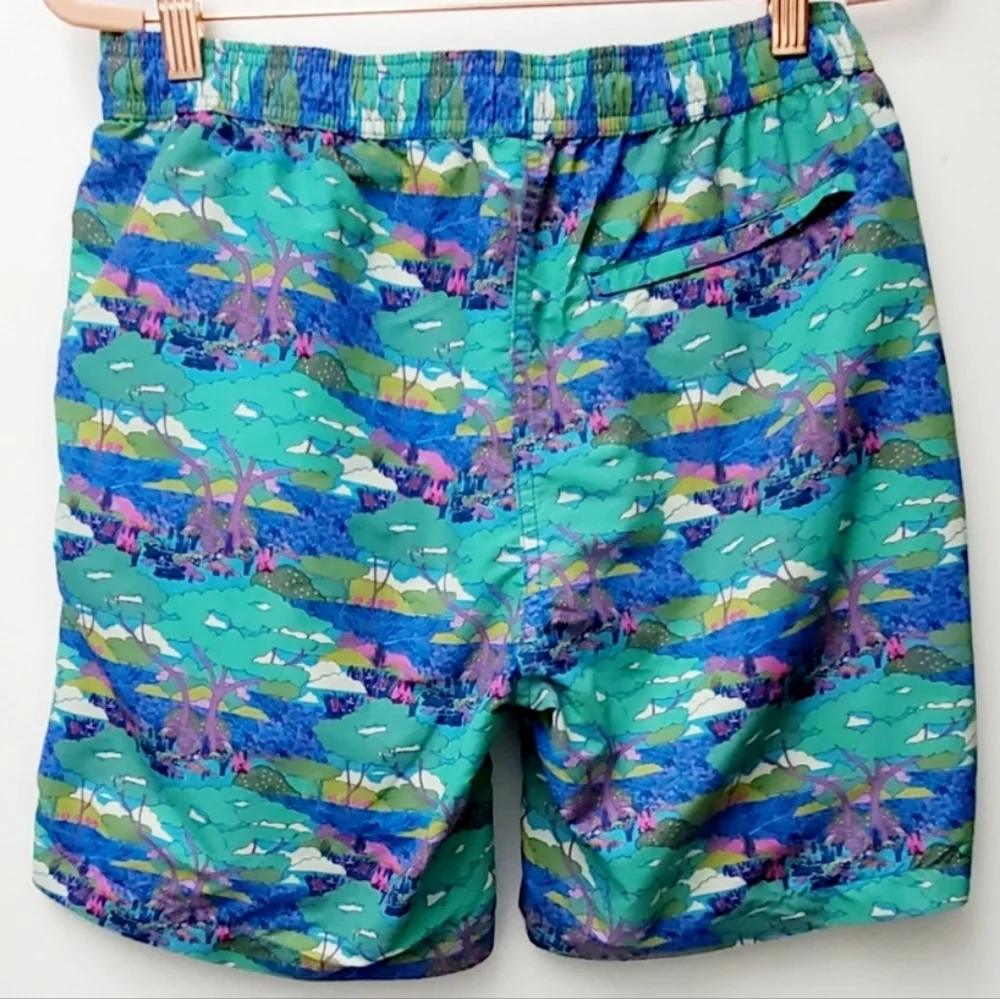 Onia Liberty Fabrics Swim Shorts Elstic Waist Pockets Mesh Inside UPF 50+ Size S